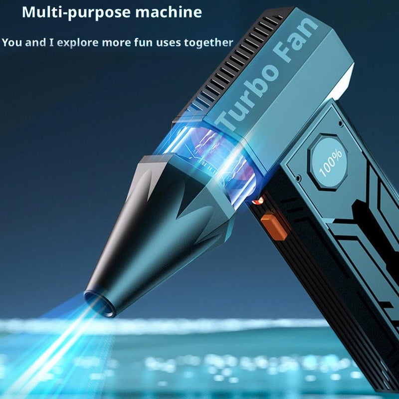 Mini Turbo Snow Blower, 130000RPM Handheld Snow Blower for Car, 8000mAh Adjustable Car Sno-w Blowers, Portable Compressed Air Duster for Windshield Snows Removal, Dust Removal & Lawn Care - Image 2